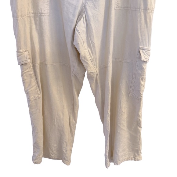 Anthropologie Pilcro Linen Blend Cargo Pant Relaxed Fit Cream Size XLP Petite - Picture 9 of 17